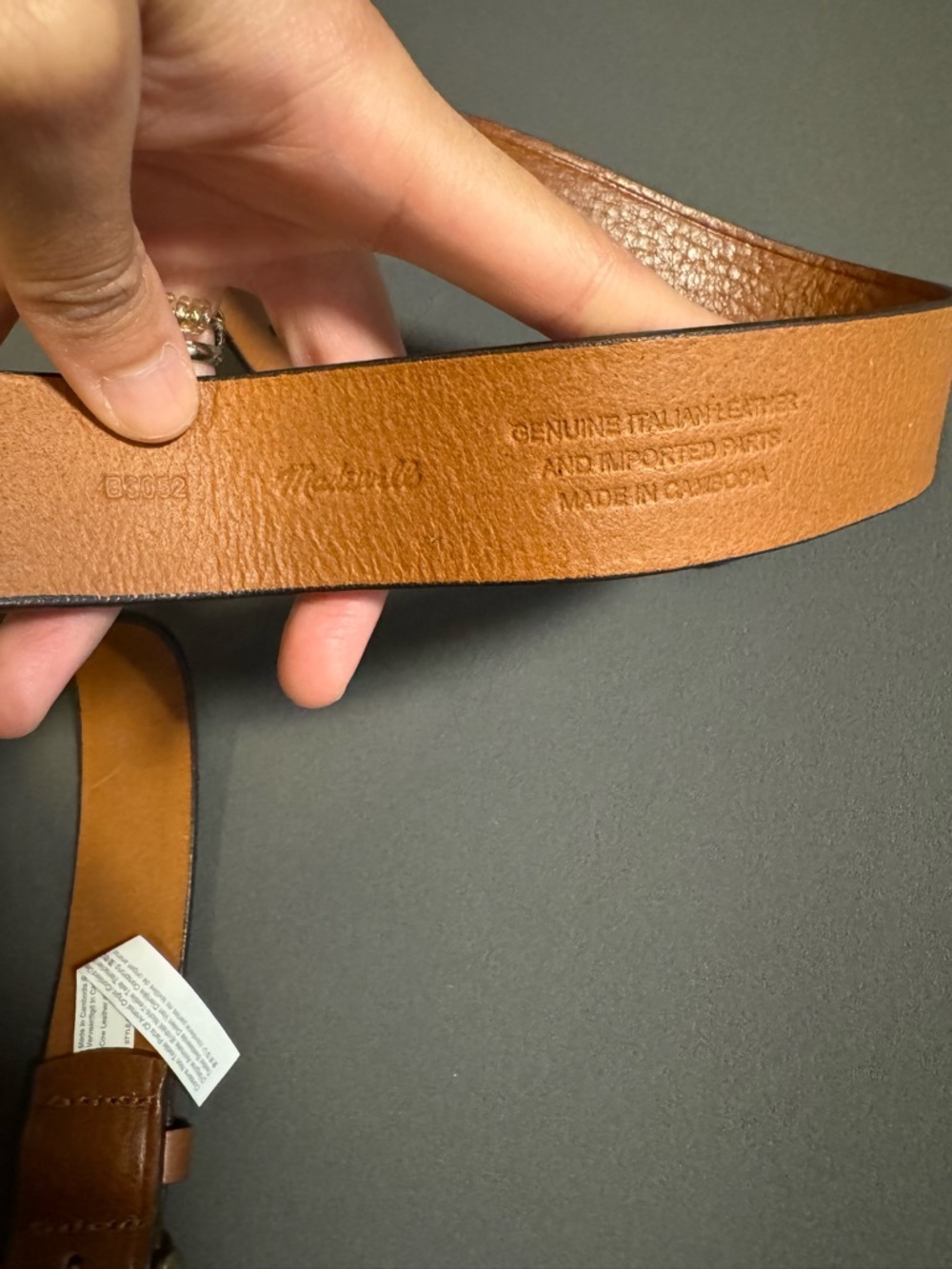 Madewell Brown Leather Belt with Brass-Tone Buckle - Picture 3 of 12